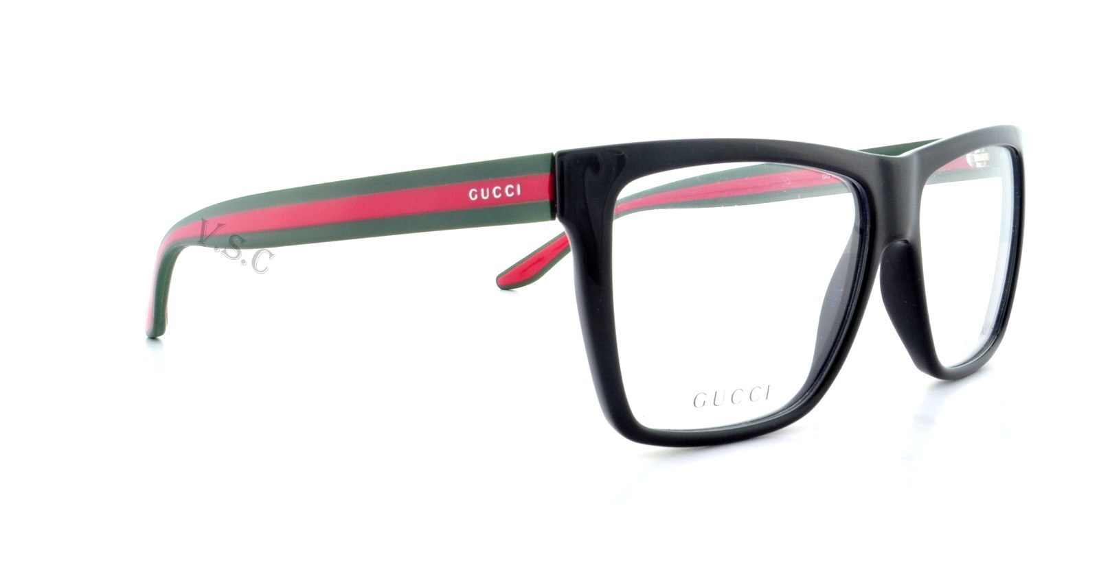 GUCCI 1008 EYEGLASSES GG EYE GLASSES 51N SHINY BLACK - RED ...